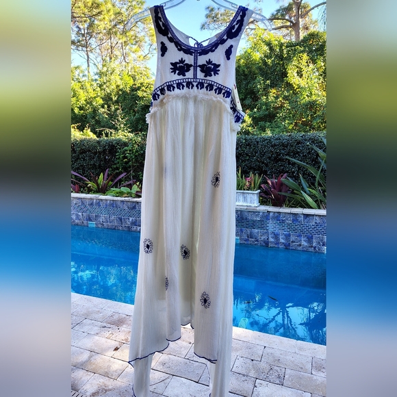 NEW Anthropologie X Raga Boho-chic Embroidered Flowy Goddess Dress Women's Sz Sm - Picture 9 of 10
